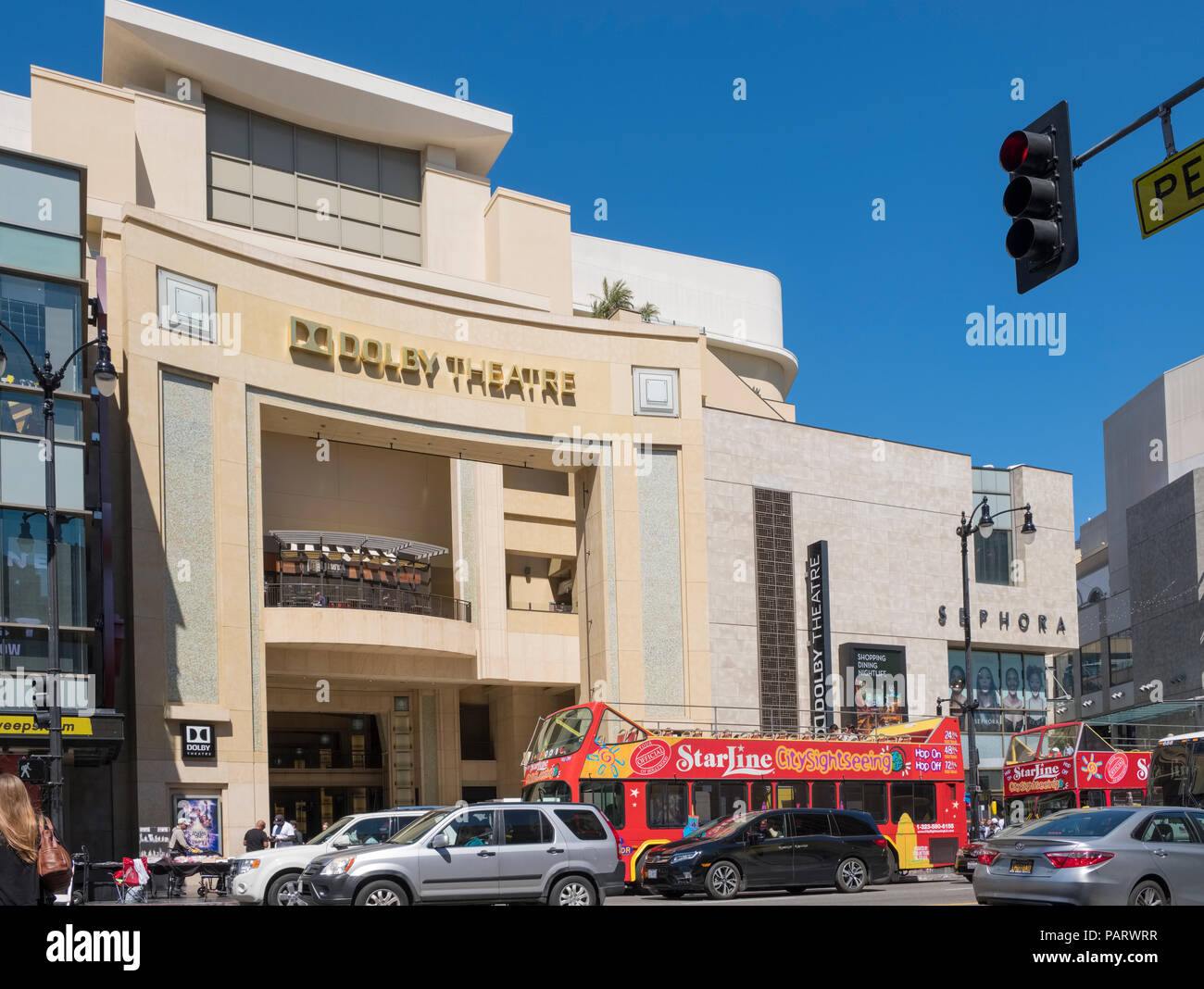 The Dolby Theatre on Hollywood Boulevard, Los Angeles, LA, California, USA Stock Photo