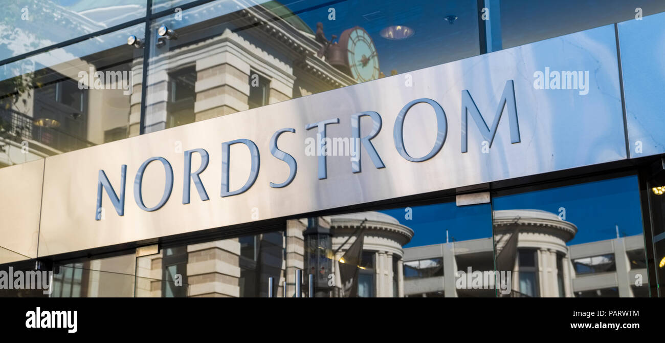 Nordstrom store logo sign, USA Stock Photo