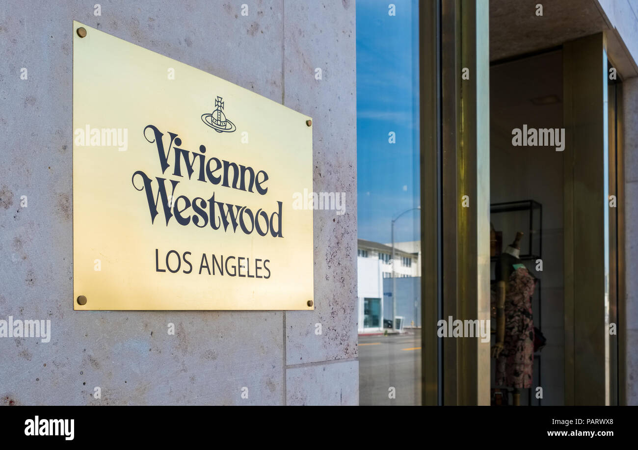 Vivienne Westwood shop store logo sign, Melrose Avenue, Los Angeles, LA