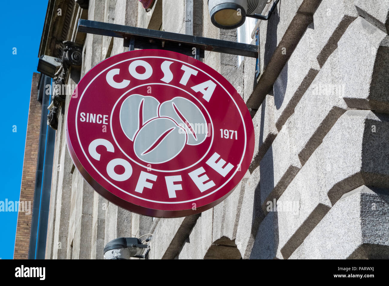 Costa Coffee store logo sign, UK Stock Photo