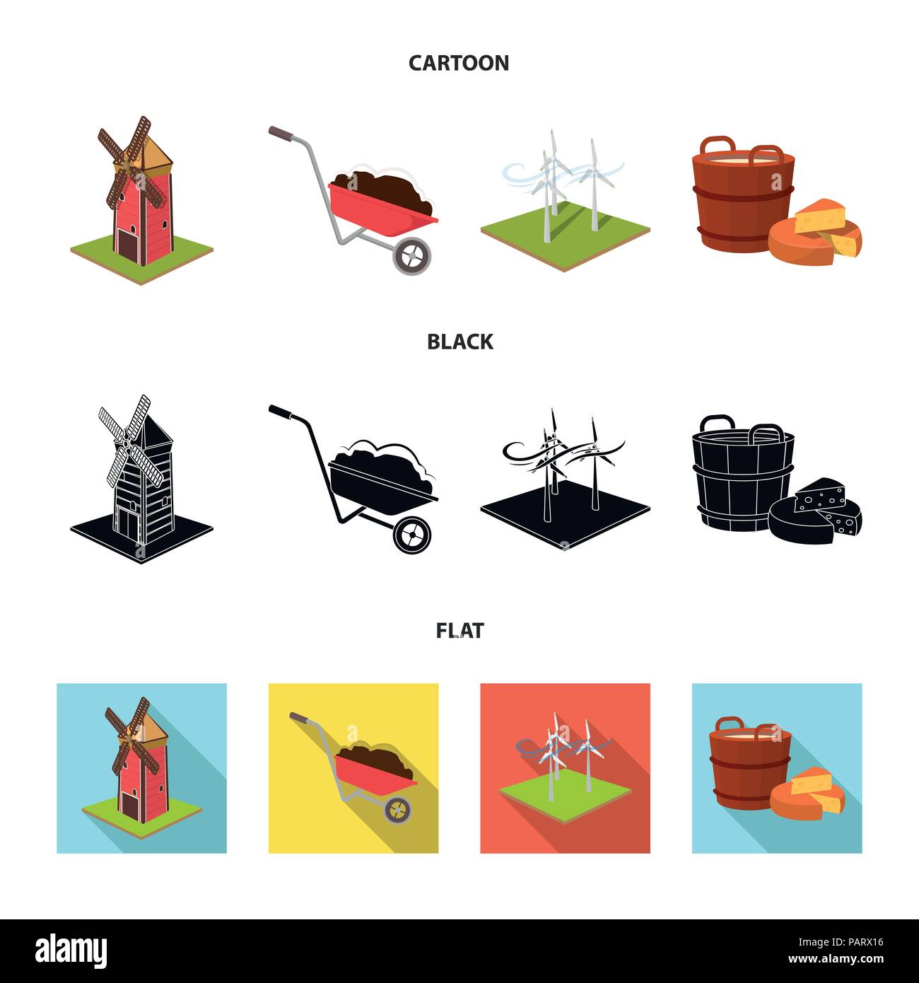 Garden, plot, ecology and other  icon in cartoon,black,flat style. Drink, liquid, farm icons in set collection Stock Vector