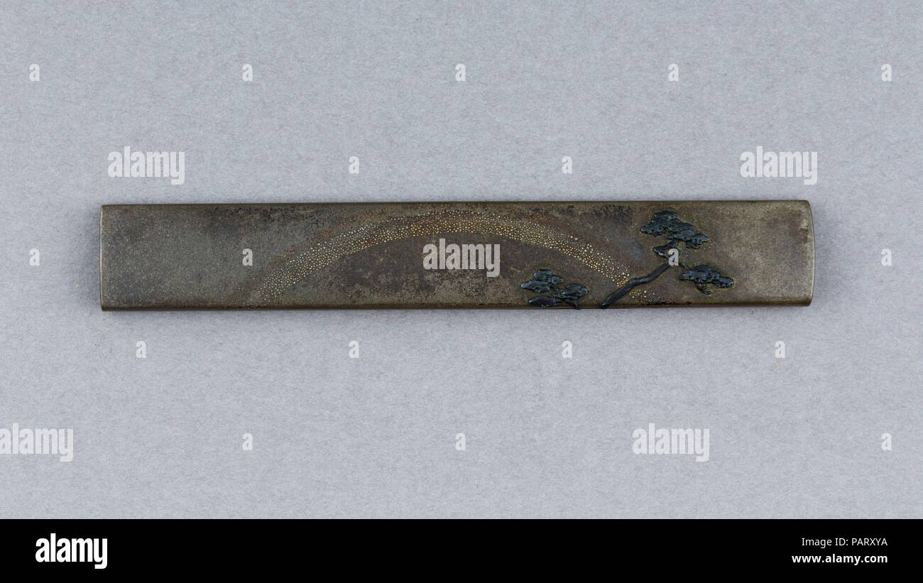 Knife Handle (Kozuka). Culture: Japanese. Dimensions: L. 3 13/16 in. (9.7 cm); W. 9/16 in. (1.4 cm); thickness 1/4 in. (0.6 cm); Wt. 1.2 oz. (34 g). Date: first half 19th century. Museum: Metropolitan Museum of Art, New York, USA. Stock Photo