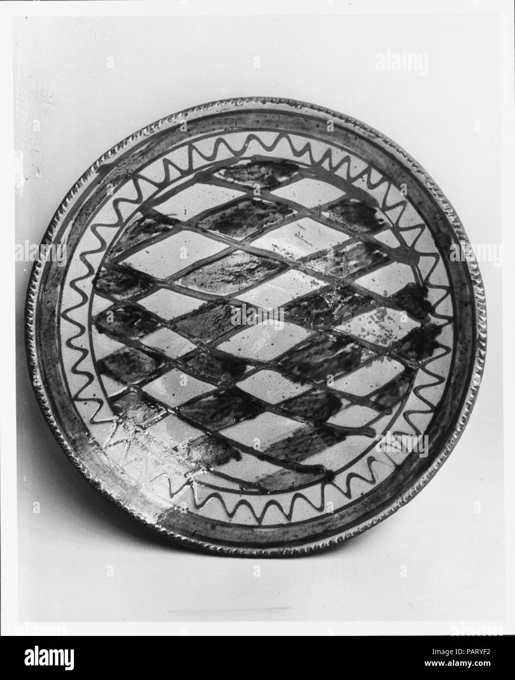 Plate. Culture: American. Dimensions: Diam. 10 1/2 in. (26.7 cm). Date: ca. 1840-60. Museum: Metropolitan Museum of Art, New York, USA. Stock Photo