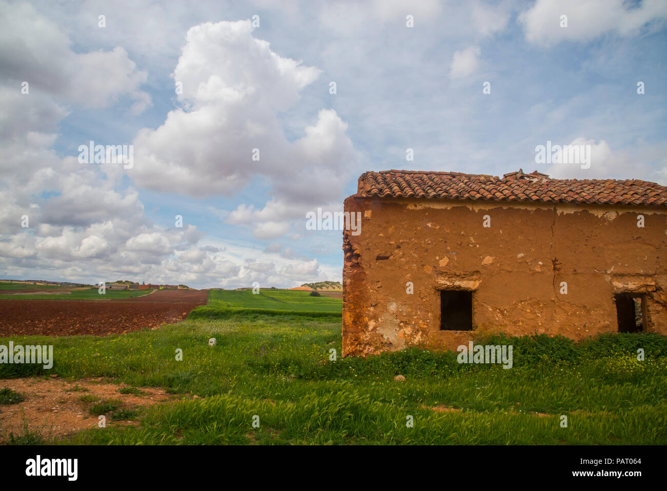 Cultivation field. La Solana, Ciudad Real province, Castilla La Mancha,  Spain Stock Photo - Alamy