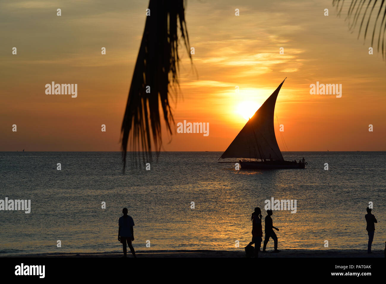 Sunset in Zanzibar Stock Photo