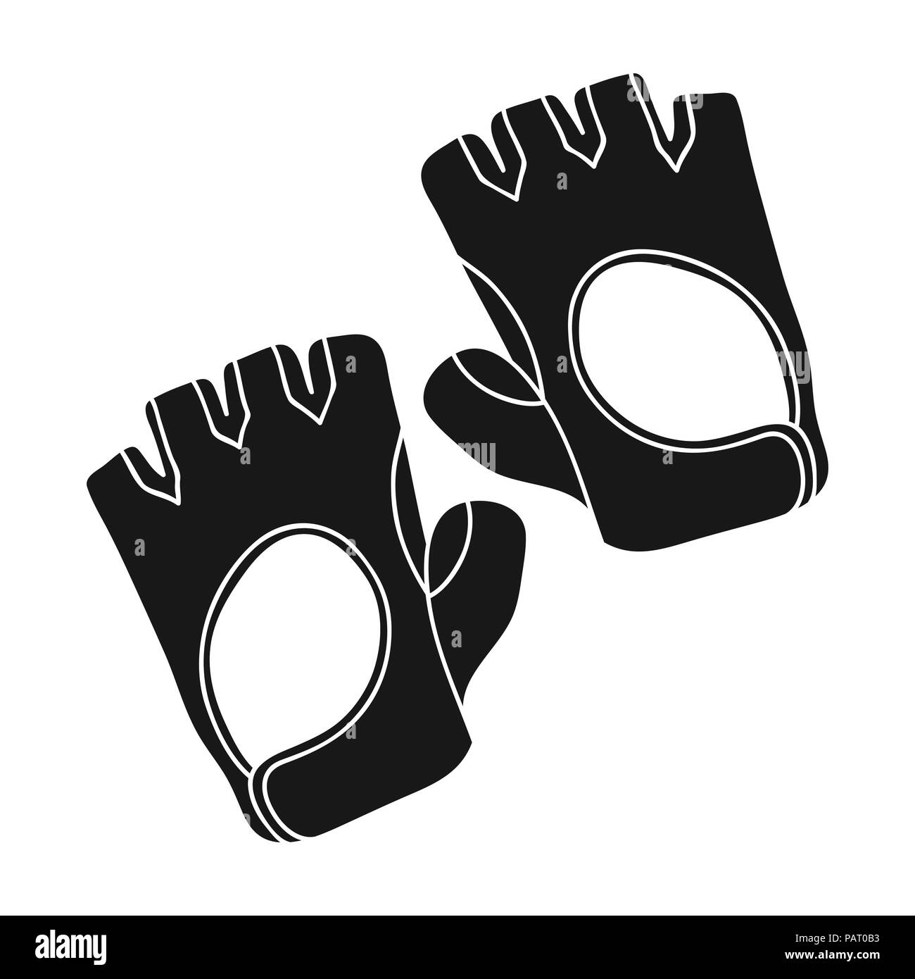 Gym gloves icon in black style isolated on white background. Sport