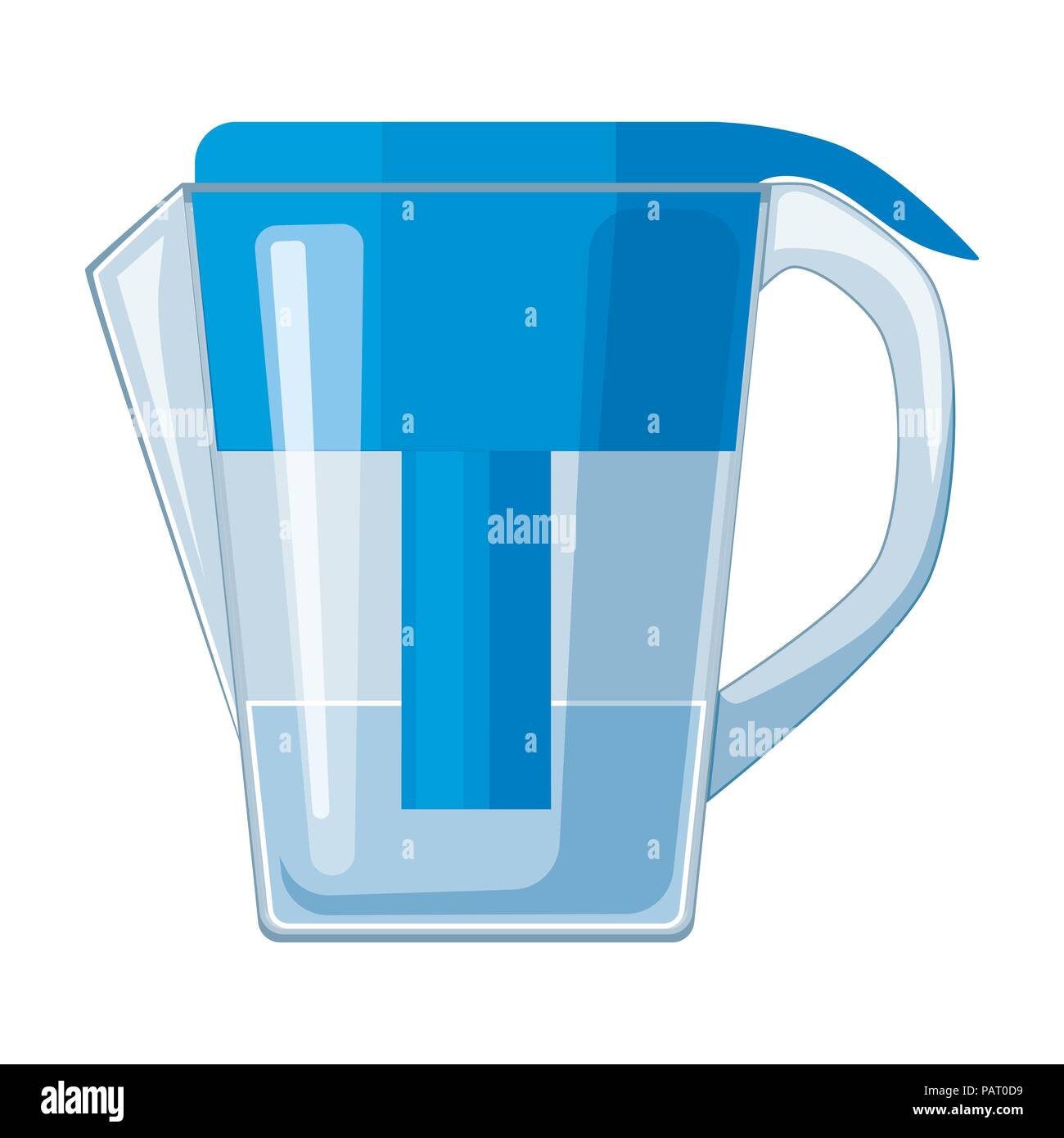 Water jug with filter cartridge icon in cartoon design isolated on