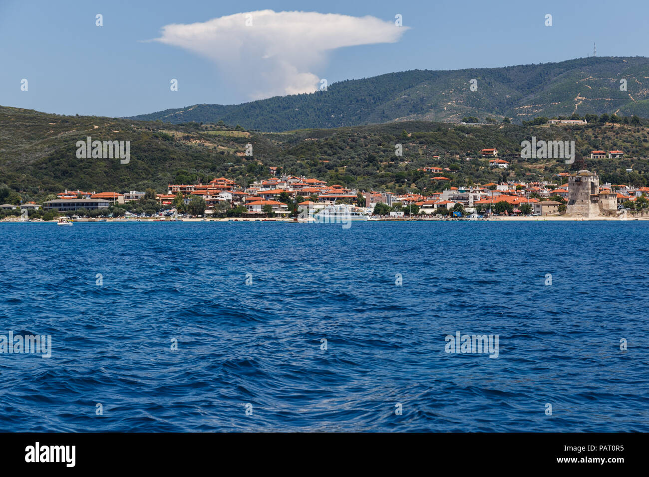 Ouranoupolis Town, Halkidiki Stock Photo