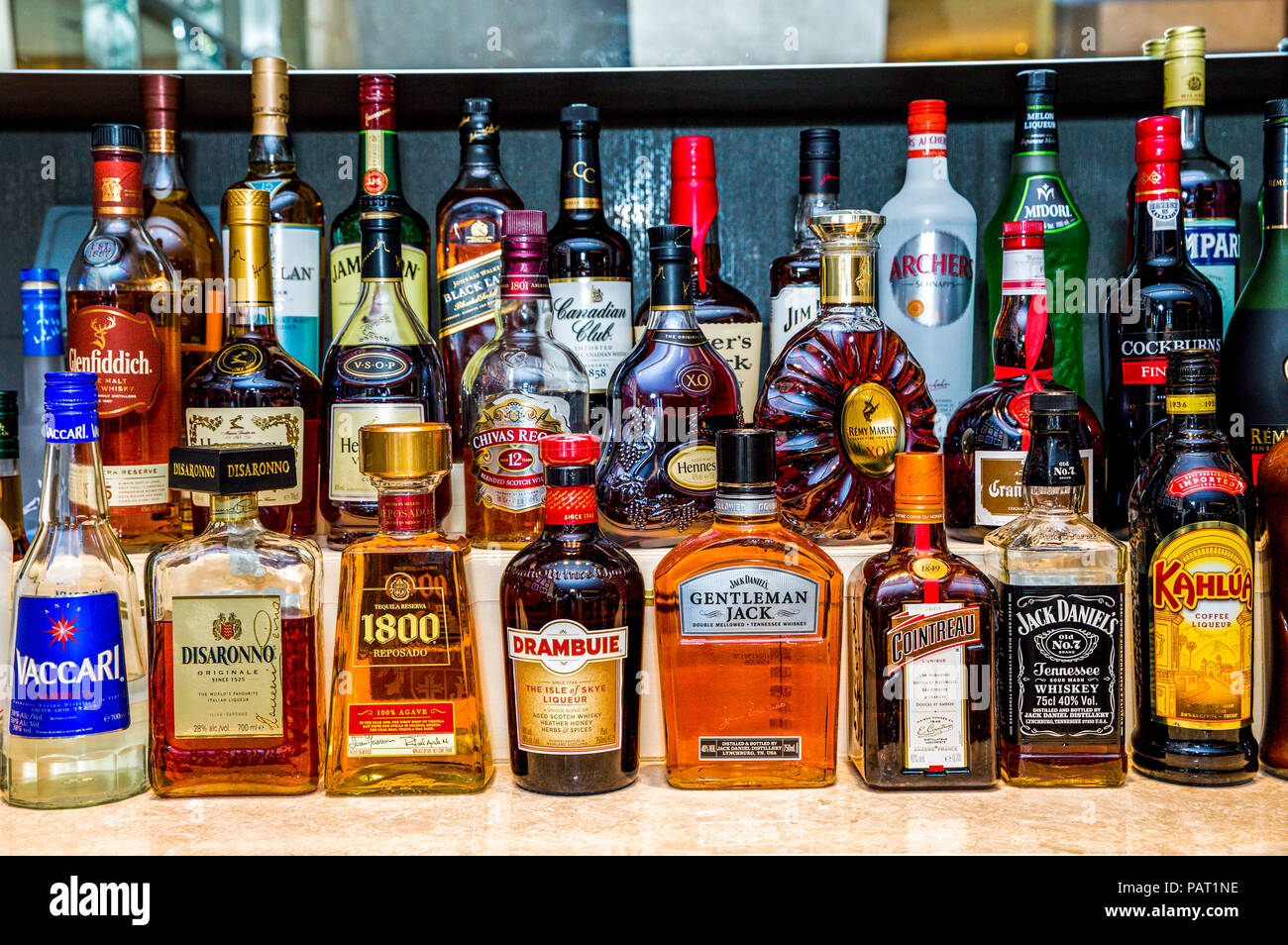 Bar bottles collection Stock Photo Alamy