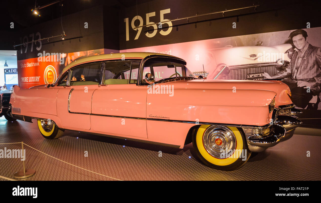 Memphis, TN/USA - Sept. 21, 2017: Elvis Presley's 1955 Pink Cadillac, Memphis, TN. Stock Photo
