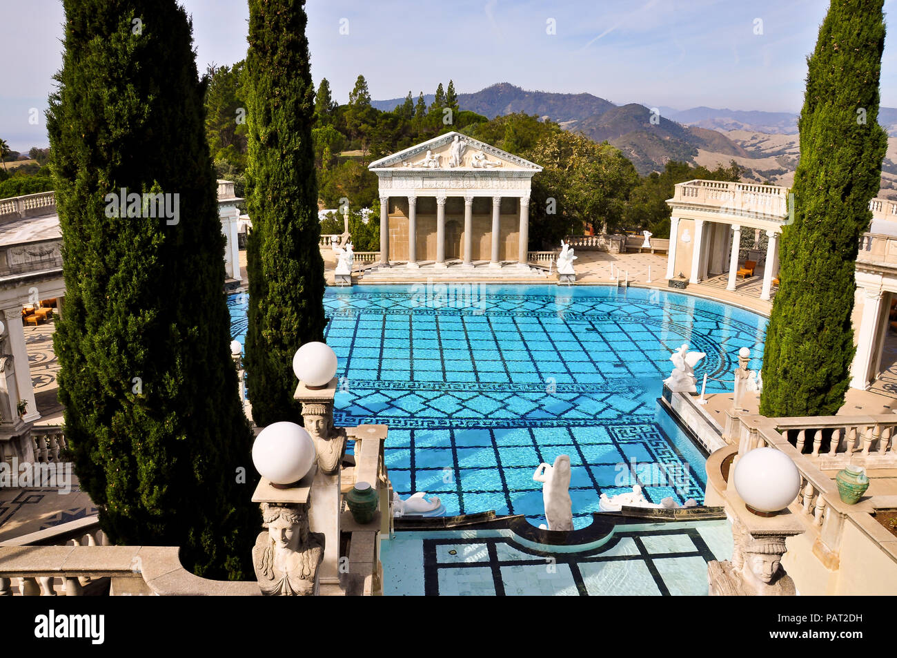 Nov. 9, 2011: Neptune Pool, the outdoor swimming pool ensemble at Hearst Castle, in San Simeon, CA. Stock Photo