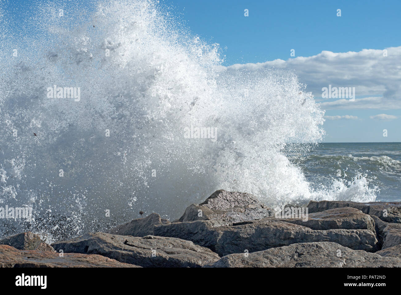 Bursting Wave, Point Judith, Rhode Island Stock Photo Alamy