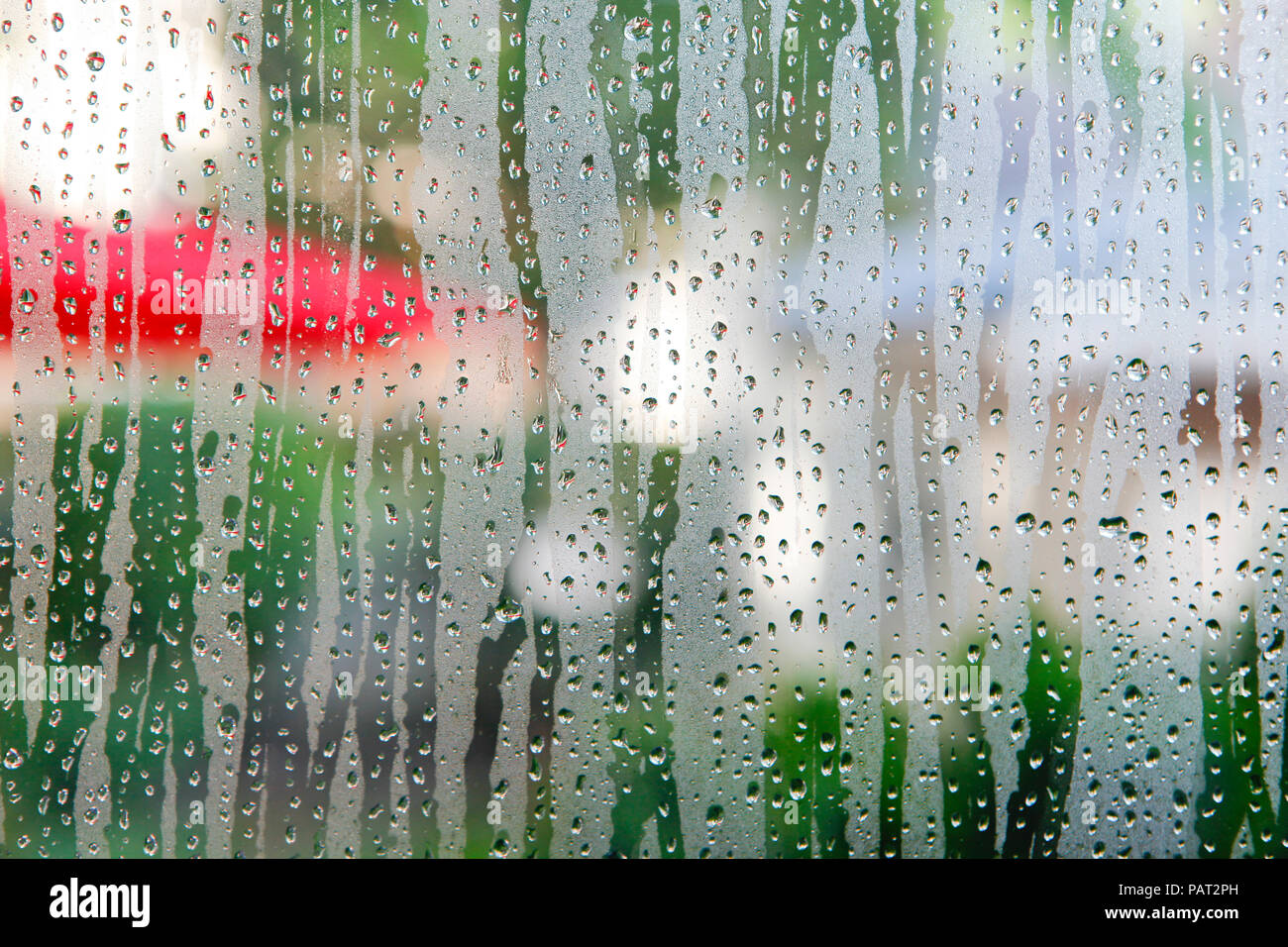 Water drops on window; Stock Photo
