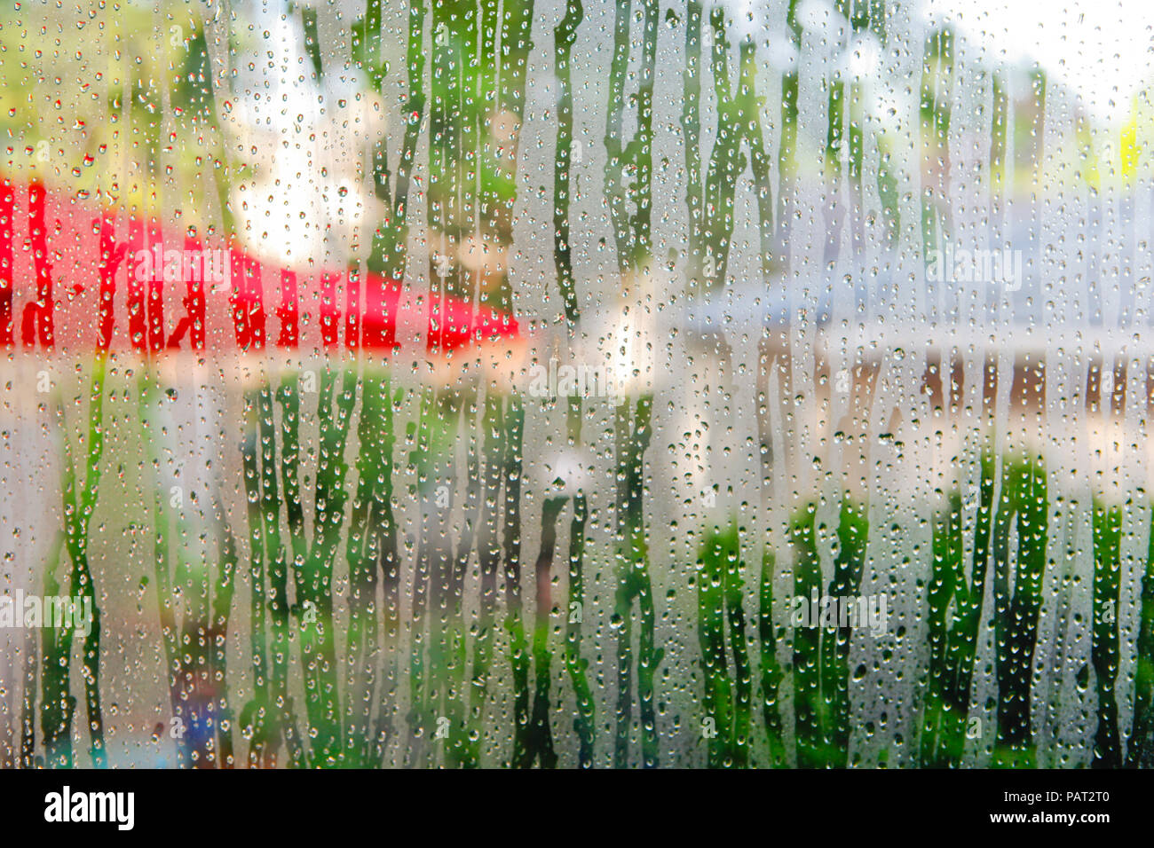 Water drops on window; Stock Photo