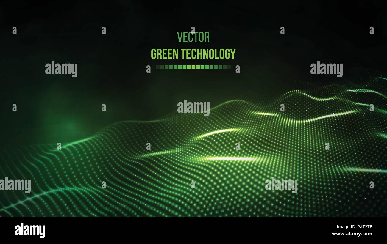 Green technology background. Green energy vector illustration eps10. Team communication concept green background. Vector presentation tech background. Stock Vector