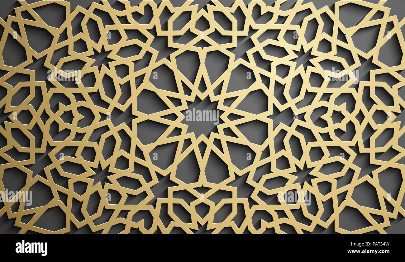 Islamic ornament vector , persian motiff . 3d ramadan islamic round ...