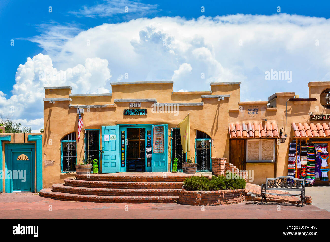 Traditional pueblo style adobe architecture hires stock photography