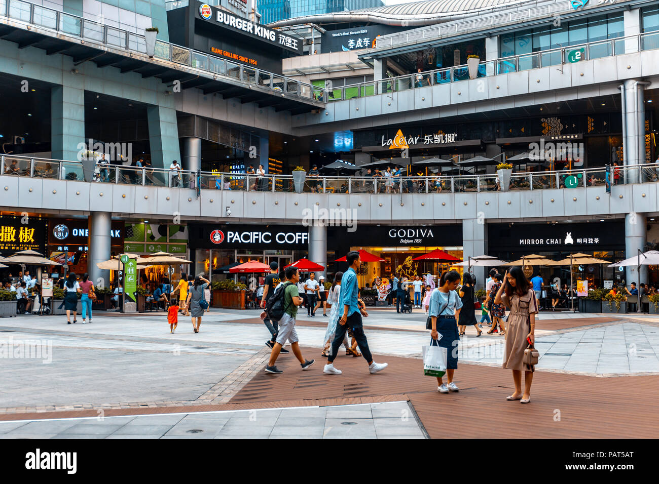 July 21 2018 Shenzhen China People Walking At Coco Park Which