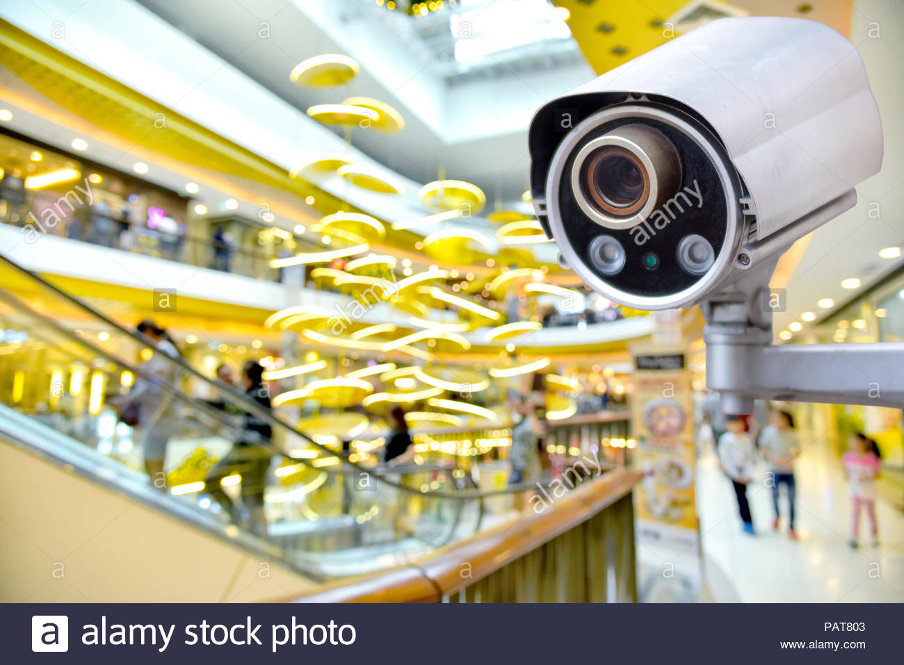 Security System Concept Security Camera And Abstract Blur