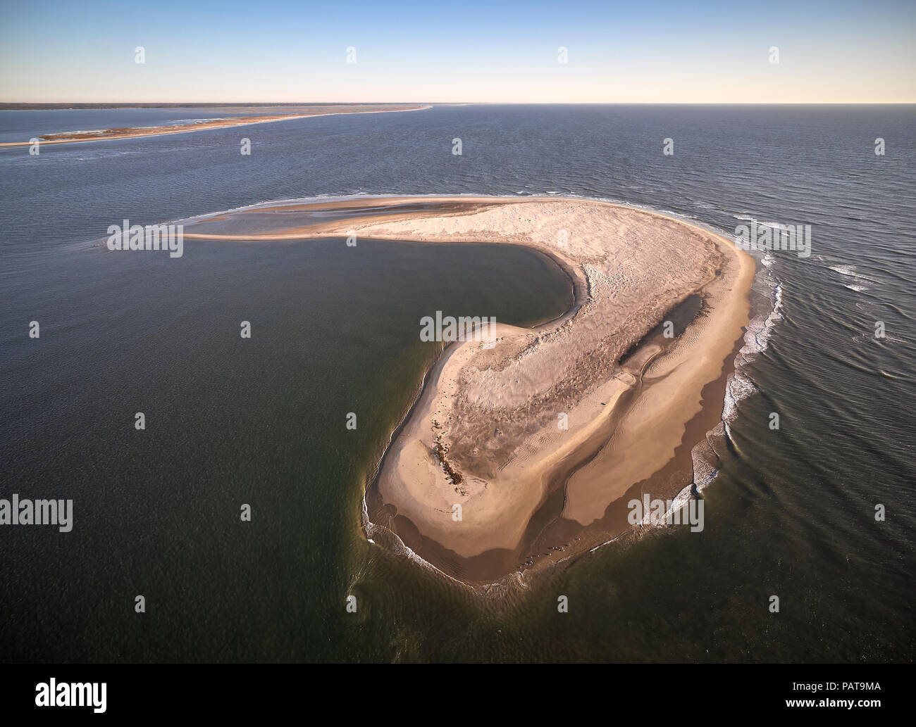 USA, Virginia, Aerial view of Virginia Coast Reserve, Atlantic Ocean, Island Stock Photo