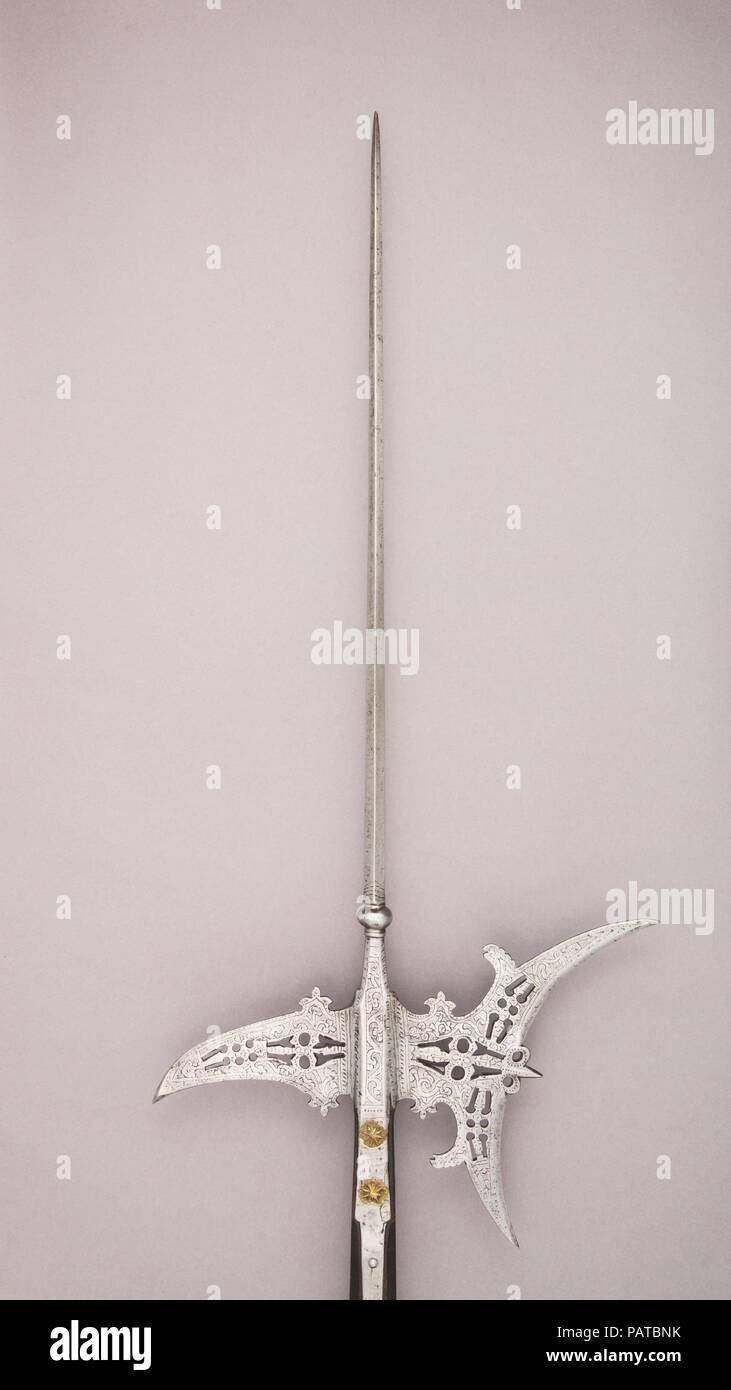 Halberd. Culture: Italian. Dimensions: L. 8 ft. 7 in. (261.7 cm); L. of ...
