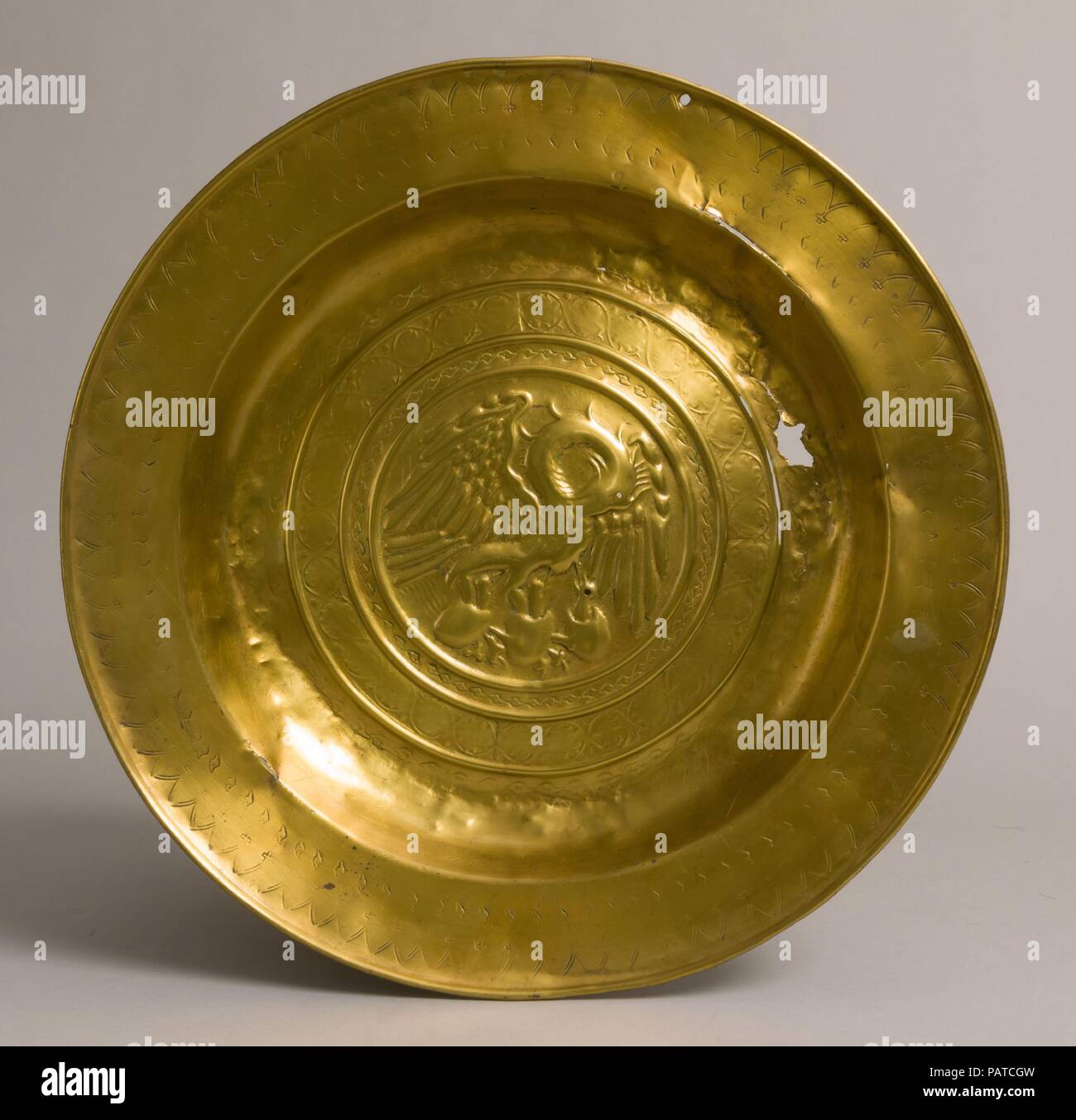 Dish. Culture: German. Dimensions: Overall: 15 7/8 x 1 7/16 in. (40.3 x 3.7 cm). Date: early 16th century. Museum: Metropolitan Museum of Art, New York, USA. Stock Photo