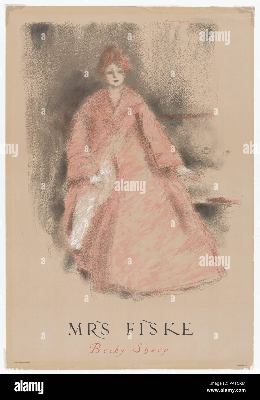 Mrs. Fiske, Becky Sharp. Artist: Ernest Haskell (American, Woodstock, Connecticut 1876-1925 West Point, Maine). Dimensions: Sheet: 22 × 15 in. (55.9 × 38.1 cm). Date: 1899. Museum: Metropolitan Museum of Art, New York, USA. Stock Photo