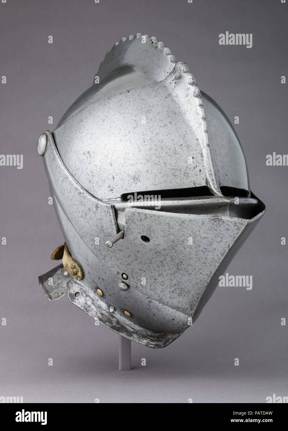 Armet. Culture: German. Dimensions: H. 12 1/8 in. (30.8 cm); W. 8 3/4 in. (22.2 cm); D. 14 13/16 in. (37.6 cm); Wt. 10 lb. 1.1 oz. (4567.1 g). Date: 16th century. Museum: Metropolitan Museum of Art, New York, USA. Stock Photo