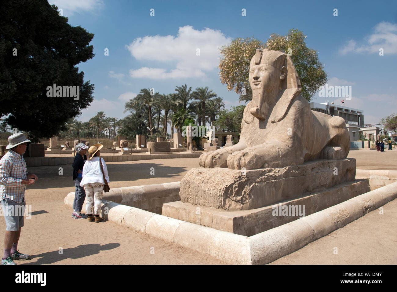 The Sphinx of Memphis, an alabaster sphinx with the face of a pharaoh ...