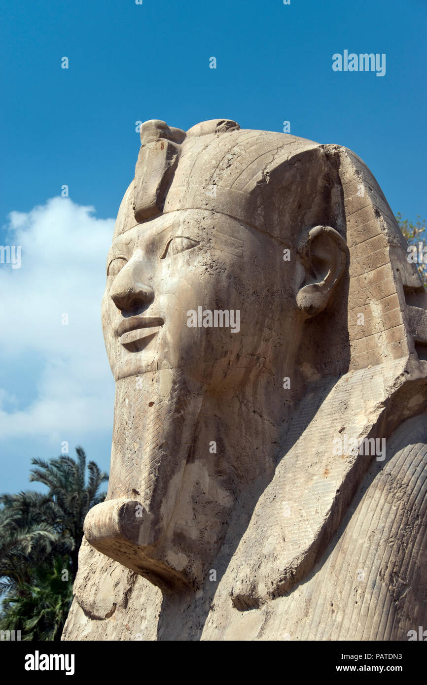 The Sphinx of Memphis, an alabaster sphinx with the face of a pharaoh ...