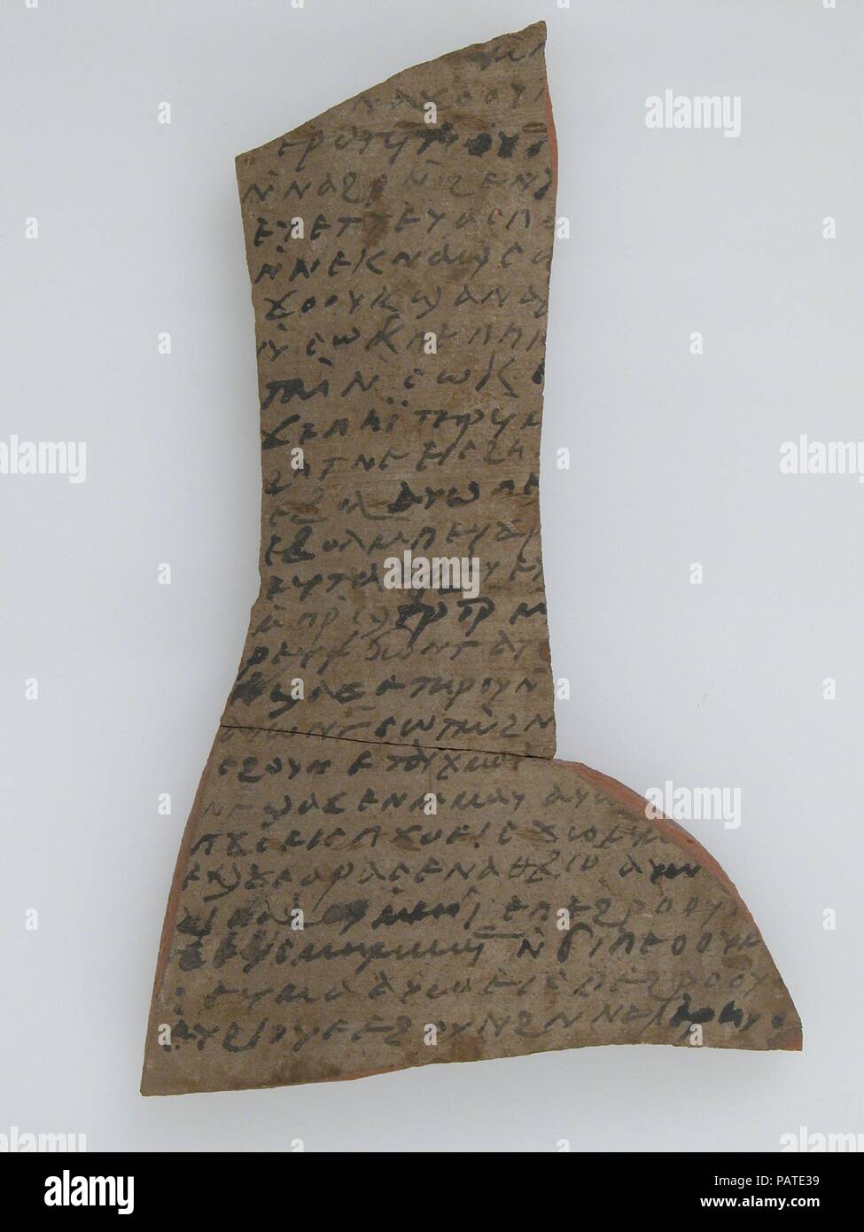 Ostrakon with Biblical Text. Culture: Coptic. Dimensions: 6 15/16 x 4 7/16 in. (17.7 x 11.2 cm). Date: 600. Museum: Metropolitan Museum of Art, New York, USA. Stock Photo