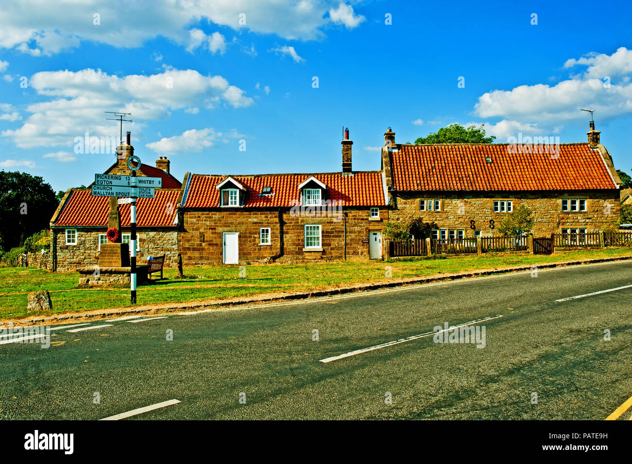 Cottages at Goathland, North Yorkshire, England Stock Photo