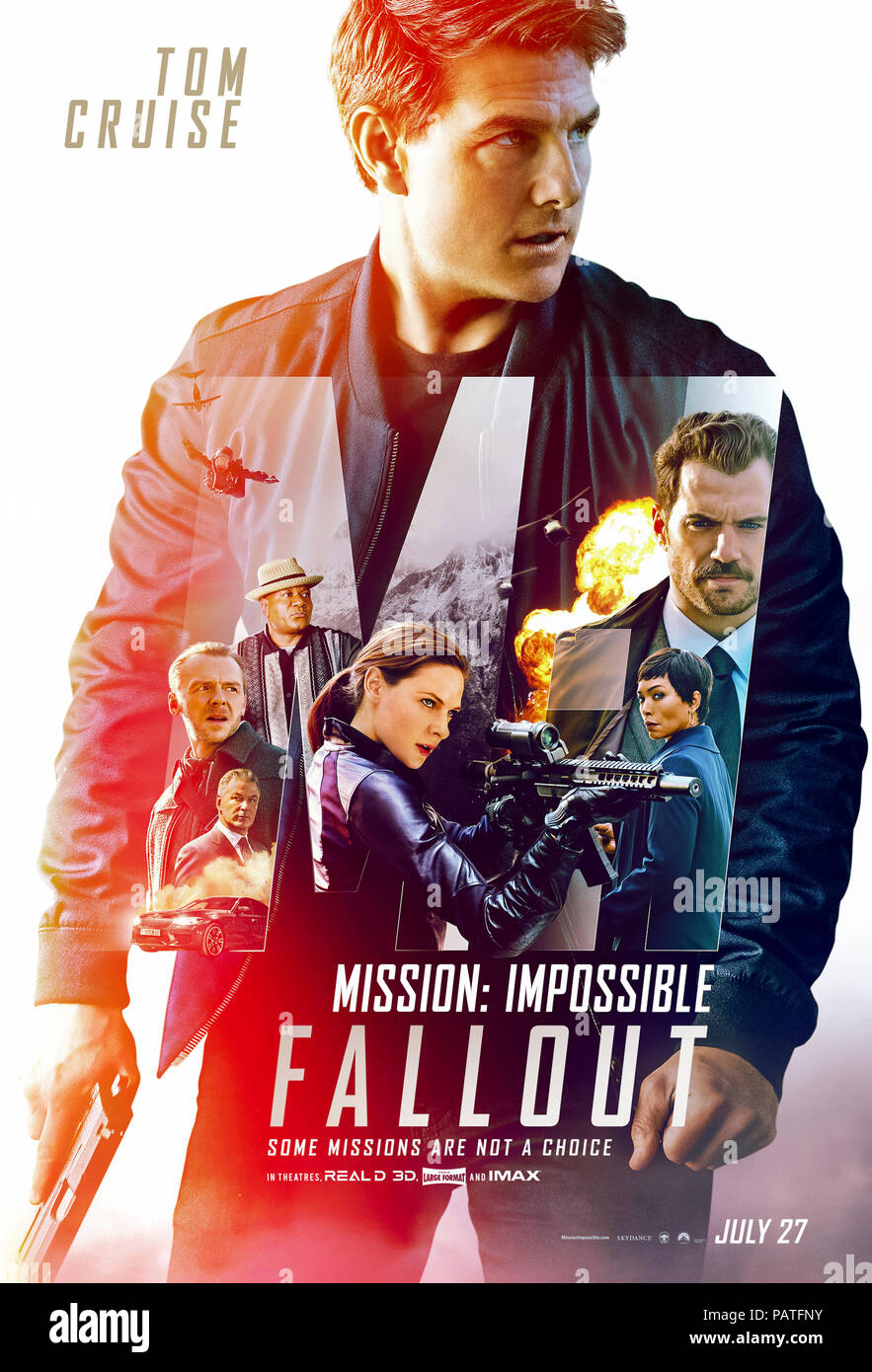 Mission: Impossible - Fallout (2018) directed by Christopher McQuarrie and starring Tom Cruise, Henry Cavill, Ving Rhames, Simon Pegg and Rebecca Ferguson. The IMF team returns to deal with the fallout from failed mission. Stock Photo