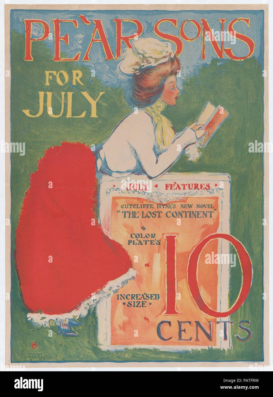 Pearsons for July. Artist: Ernest Haskell (American, Woodstock, Connecticut 1876-1925 West Point, Maine). Dimensions: Sheet: 19 5/16 × 14 1/16 in. (49 × 35.7 cm). Printer: H.A. Thomas & Wylie Lithographer Co., New York. Date: 1899. Museum: Metropolitan Museum of Art, New York, USA. Stock Photo