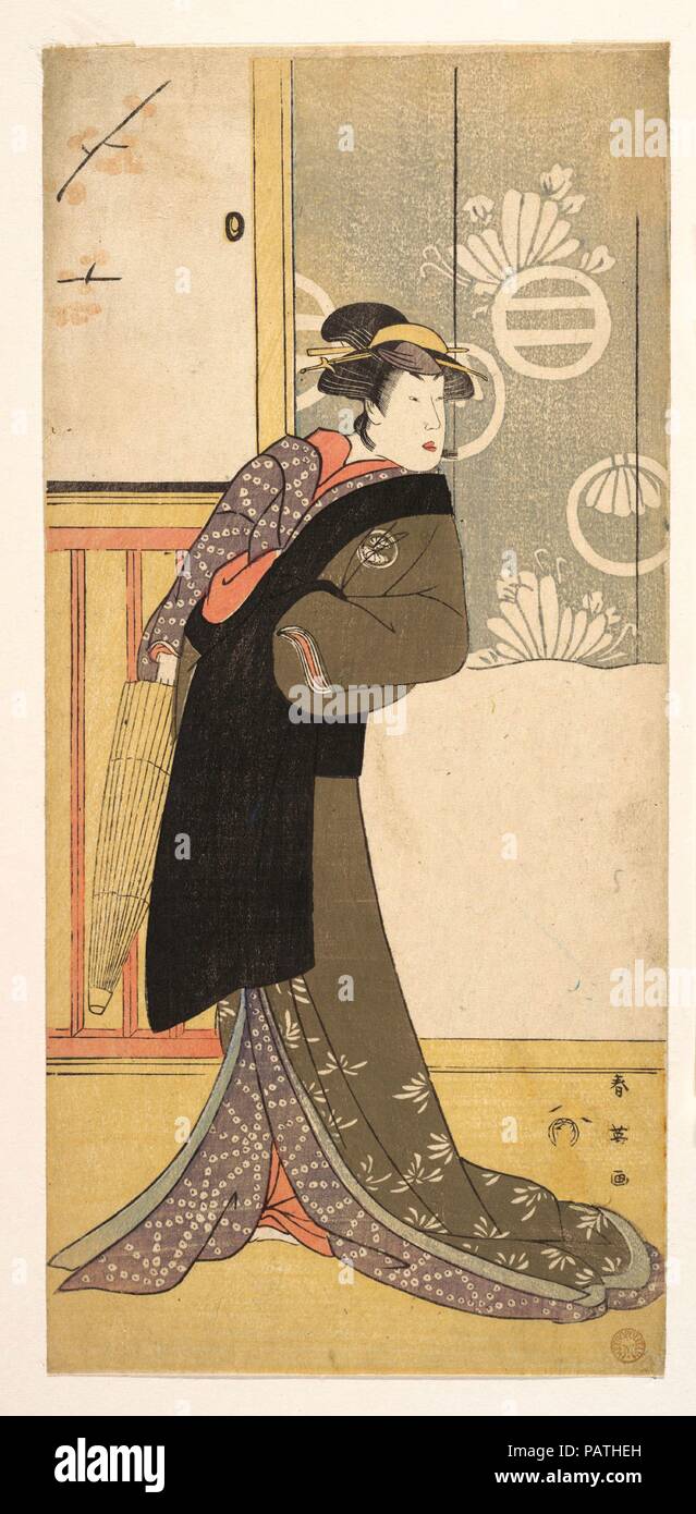 The Third Segawa Kikunojo in the Role of Maizuru. Artist: Katsukawa Shun'ei (Japanese, 1762-1819). Culture: Japan. Dimensions: 12 5/8 x 5 7/8 in. (32.1 x 14.9 cm). Date: 2nd month, 1789. Museum: Metropolitan Museum of Art, New York, USA. Stock Photo