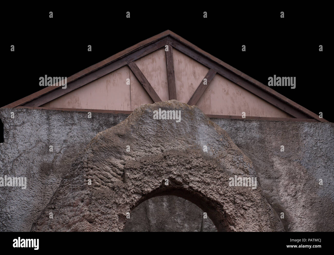 Old Stone House isolated on black background Stock Photo - Alamy