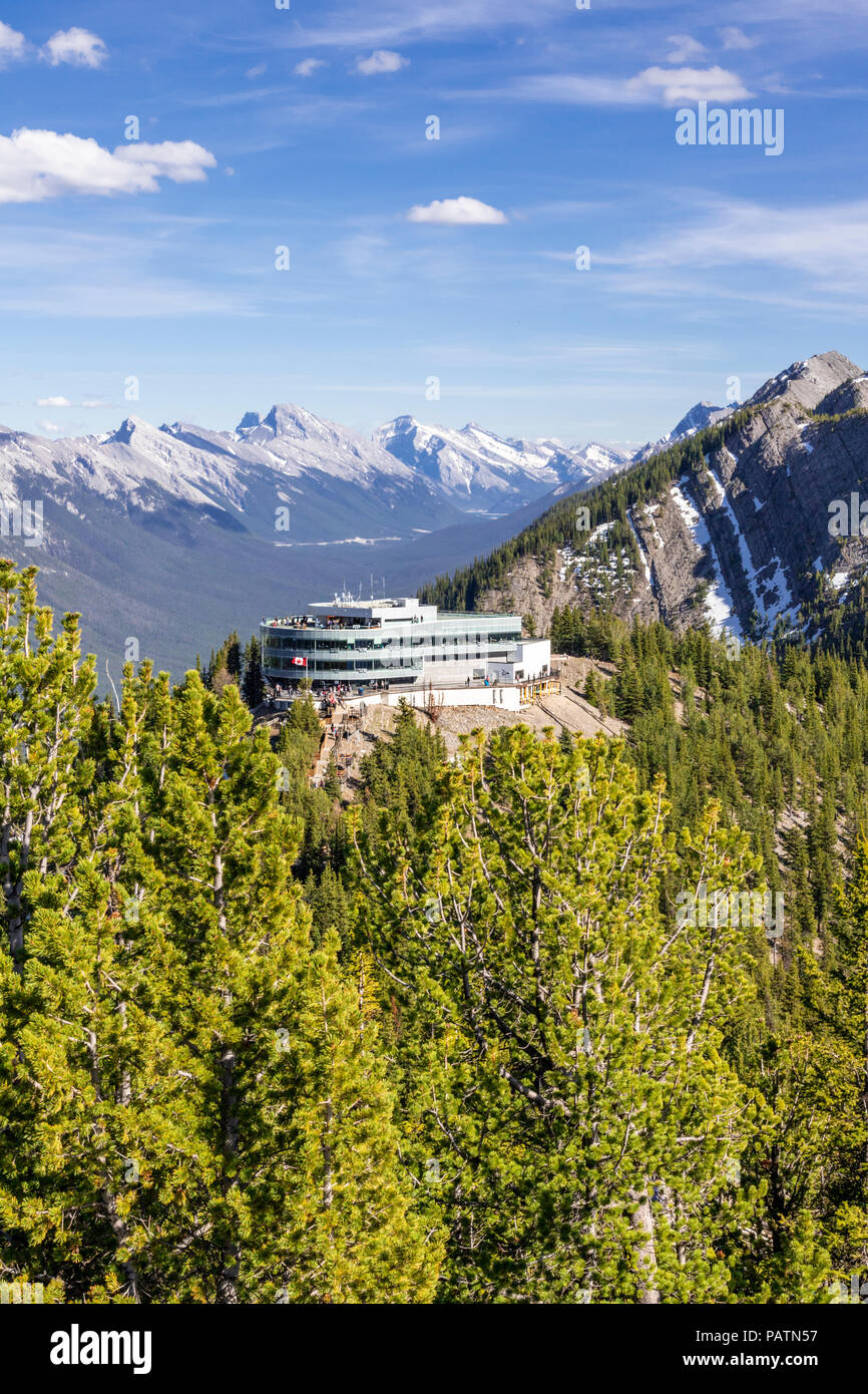 The summit building on Sulphur Mountain in the Rocky Mountains, Banff, Alberta, Canada Stock Photo
