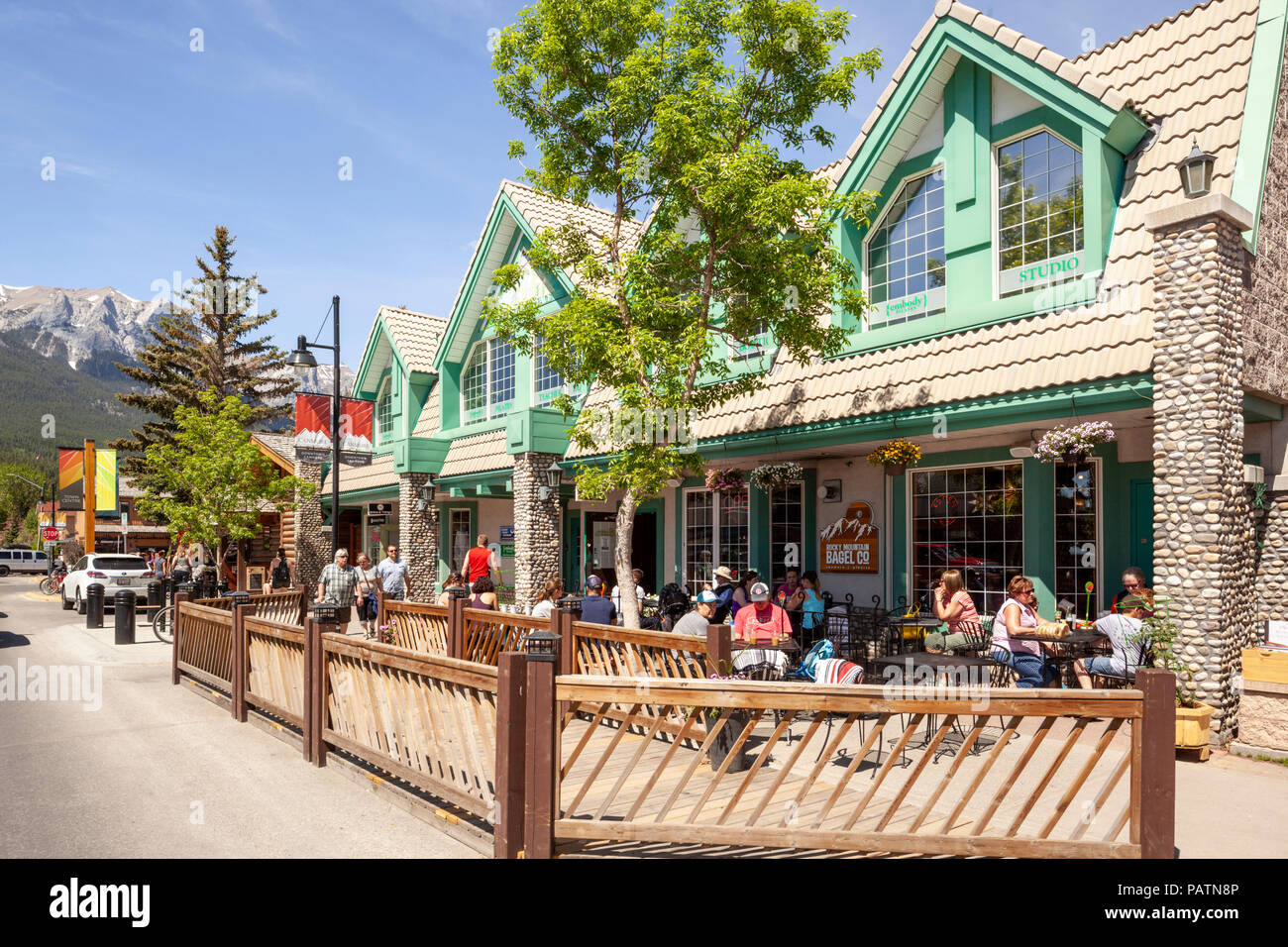 The Rocky Mountain Bagel Company in downtown Canmore on the western edge of the Rocky Mountains