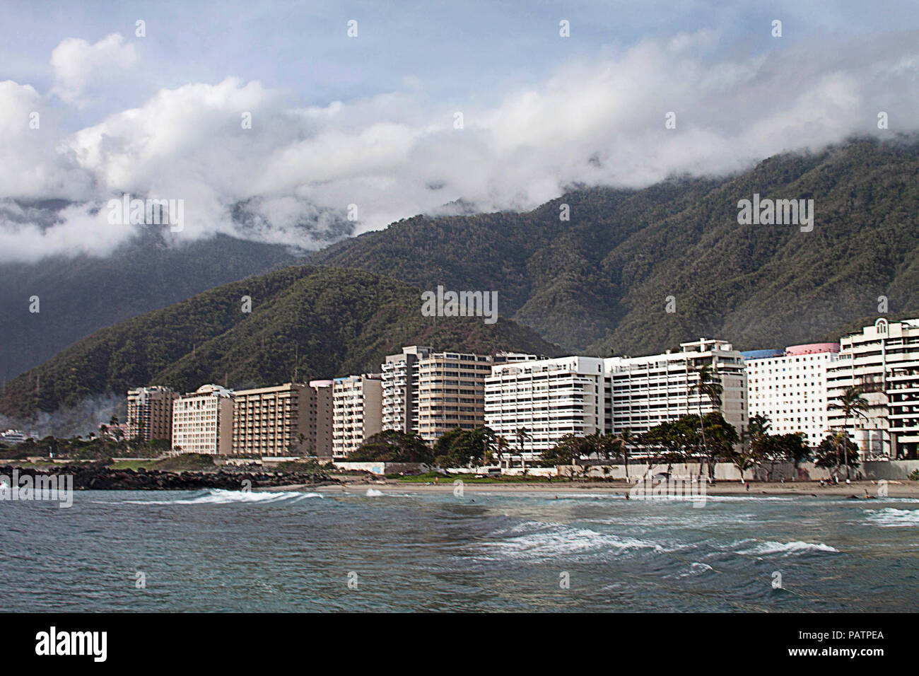 View of Los Cocos beach in Vargas State, Venezuela Stock Photo