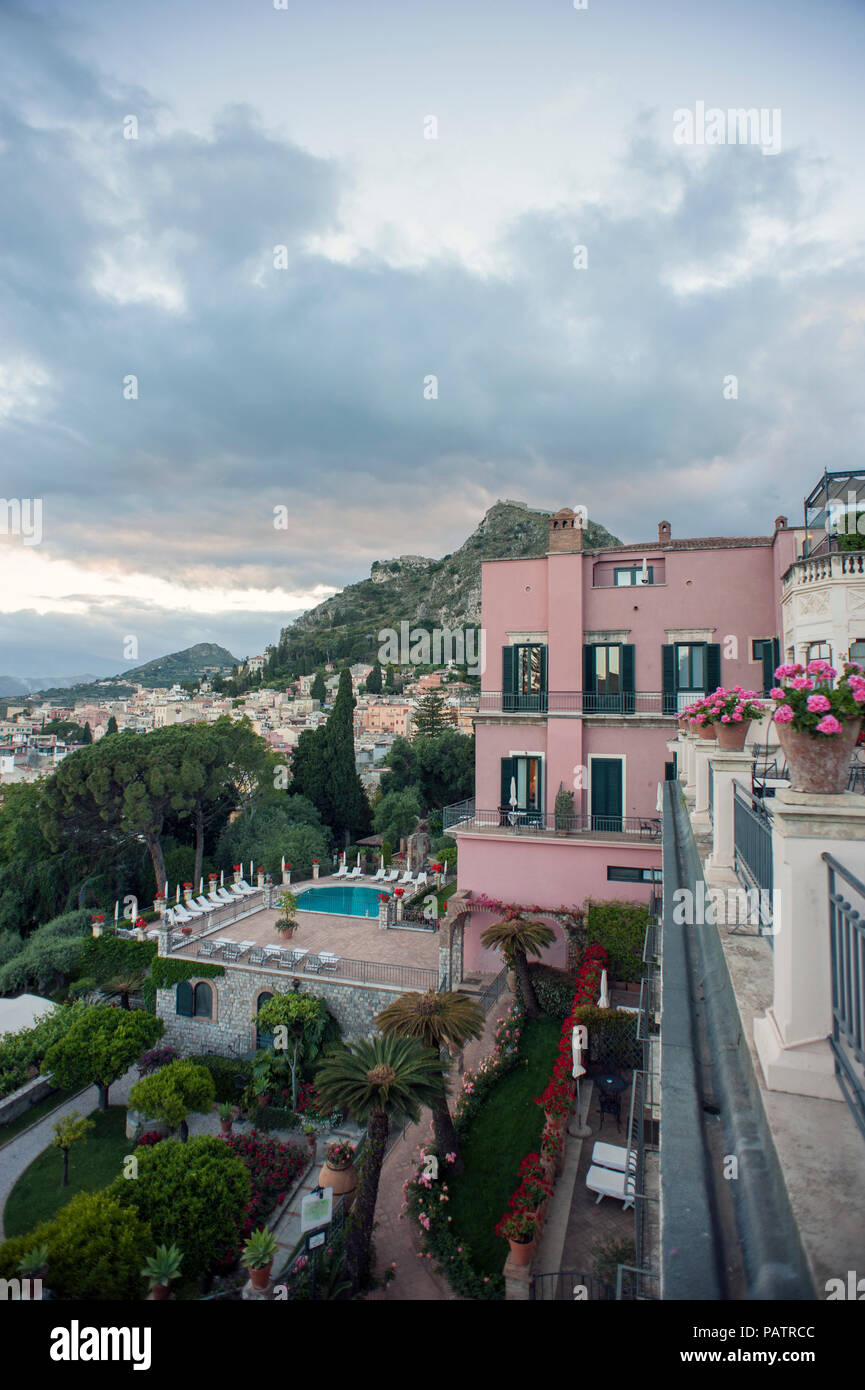 The view over Taormina from the Belmond Grand Hotel Timeo in