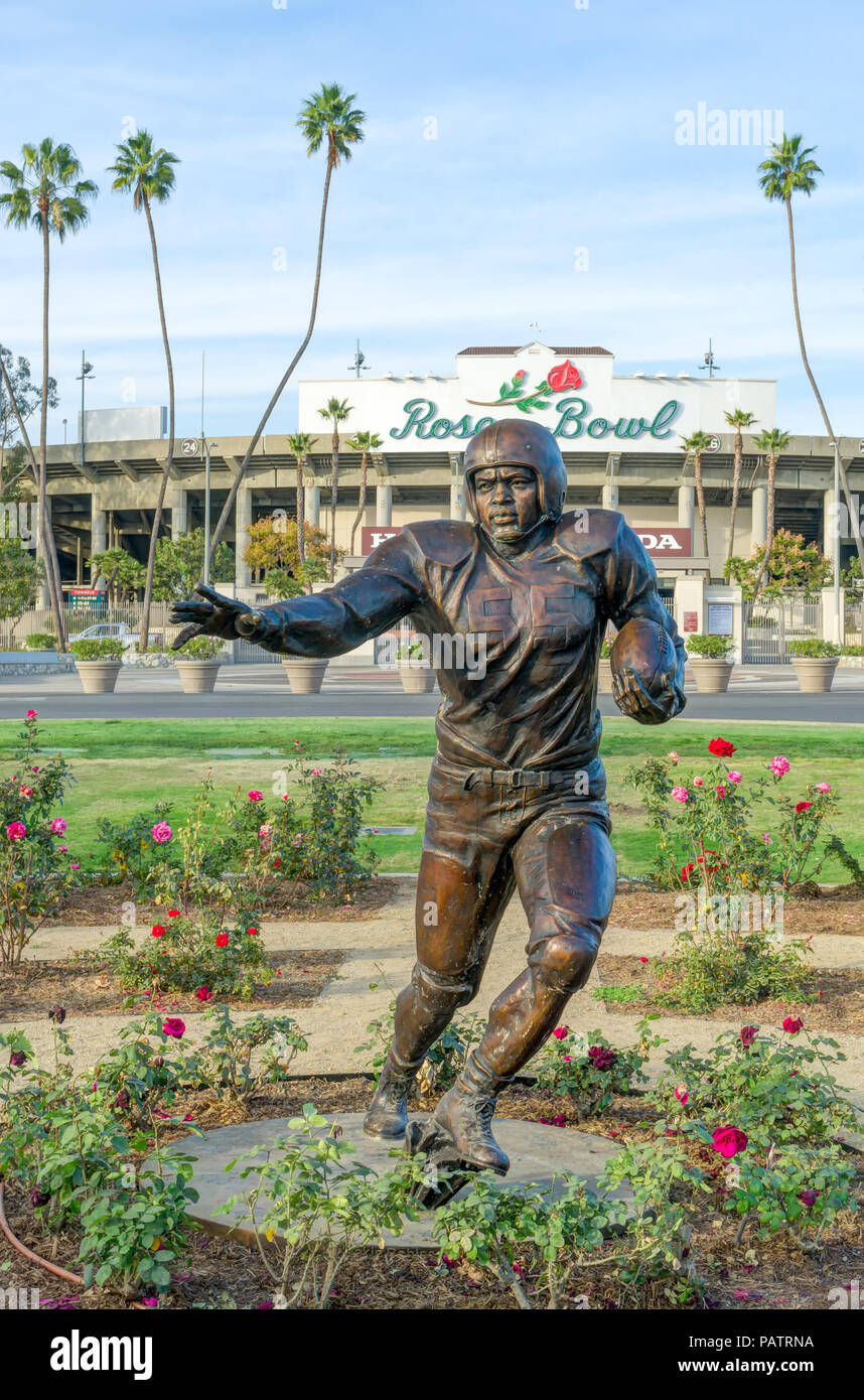 PASADENA, CA/USA - JANUARY 7, 2018: Jackie Robinson Memorial and Rose Bowl. Stock Photo