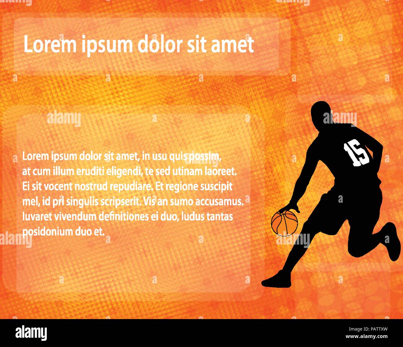 basketball player silhouette on the abstract background - vector Stock Vector