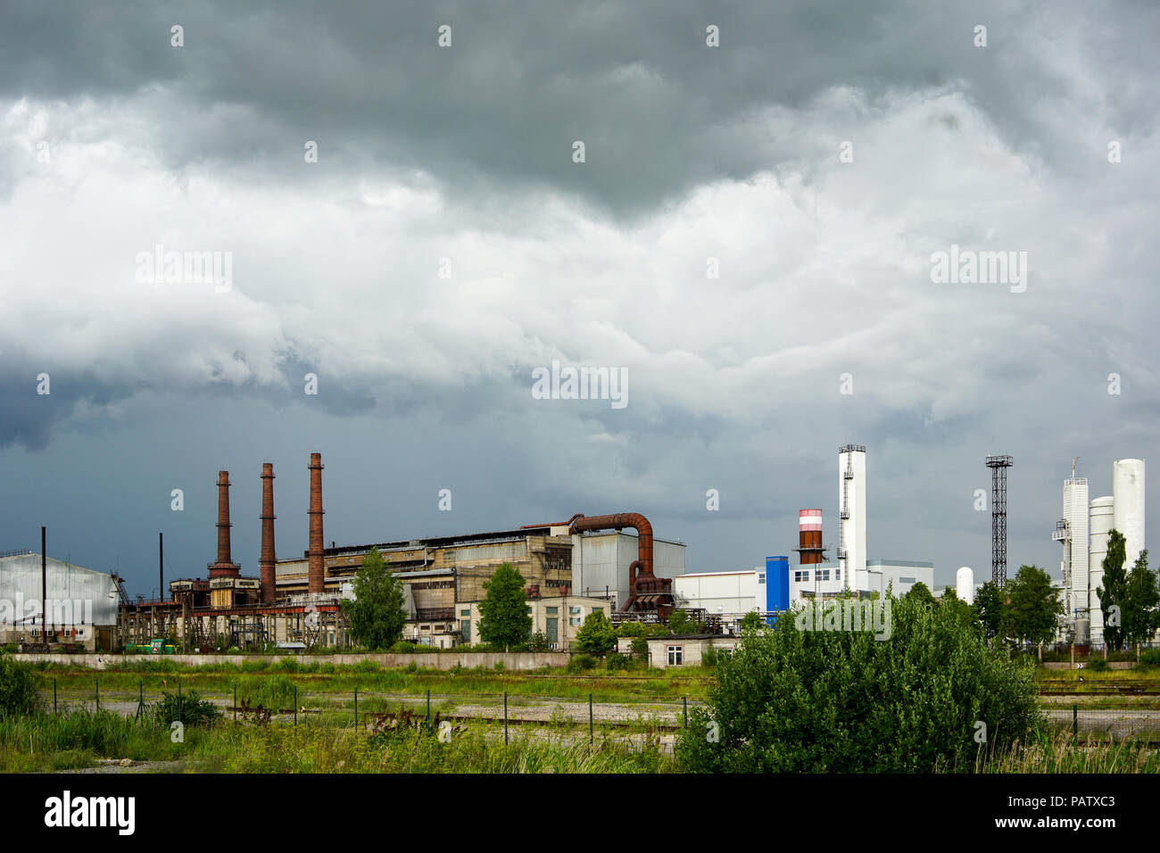 non-working metallurgical plant for electric steel melting Stock Photo