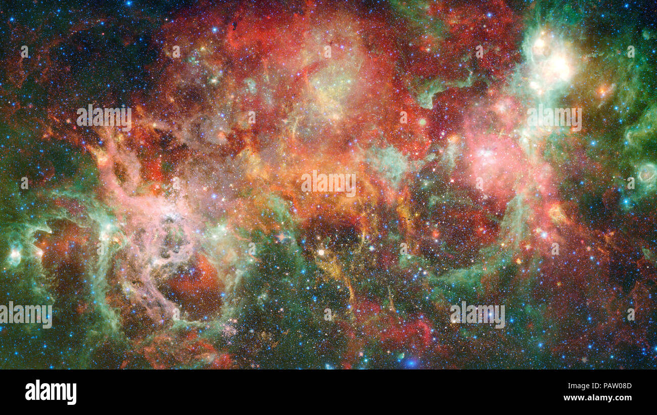 Starry deep outer space - nebula and galaxy Stock Photo - Alamy