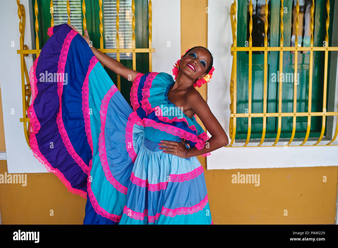 Cumbia dancer Stock Photo