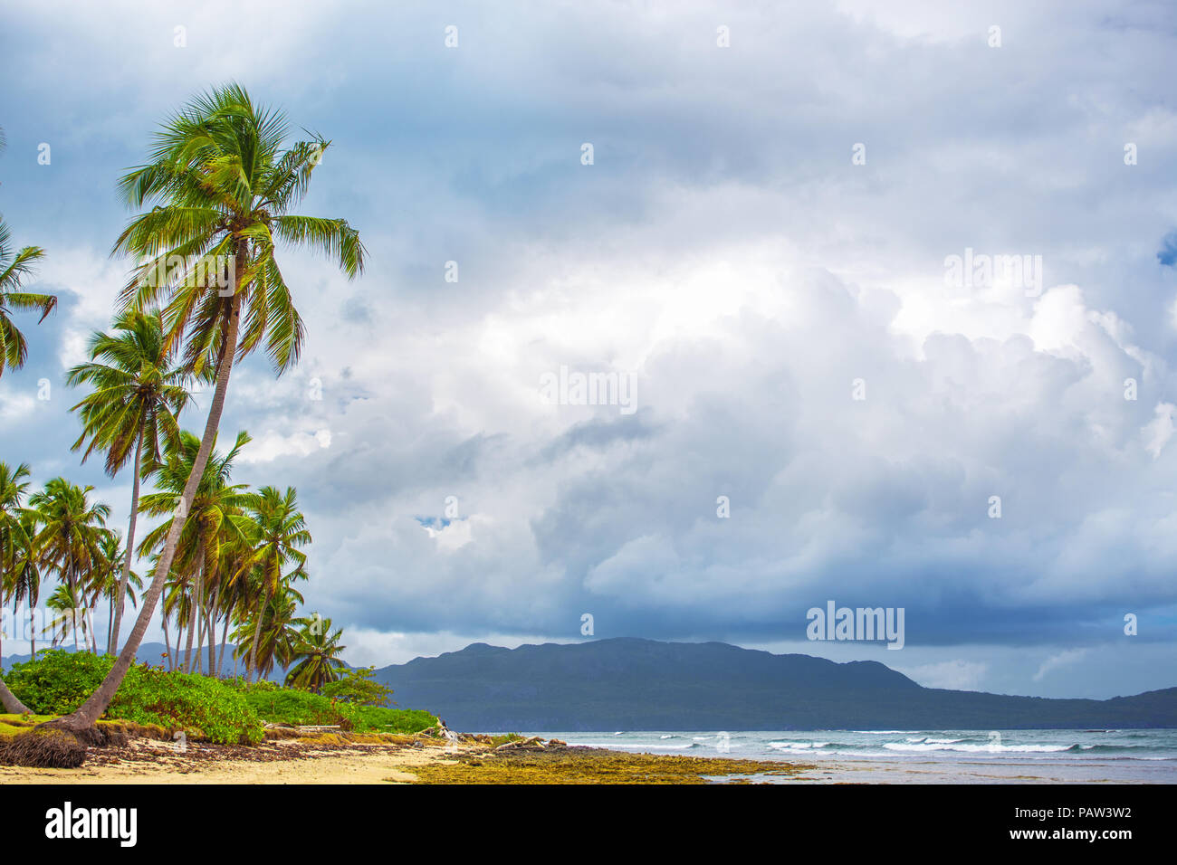 Cloudy weather on the tropical coast. Samana, Dominican Republic Stock Photo