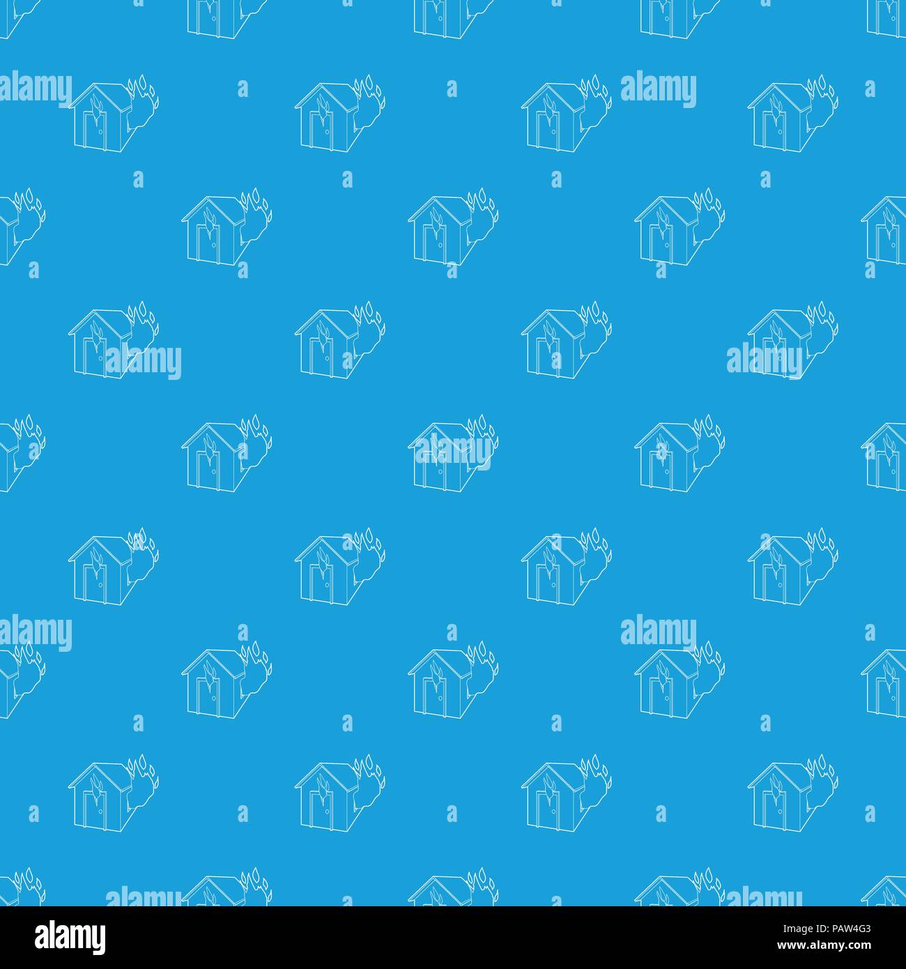 House on fire pattern vector seamless blue Stock Vector