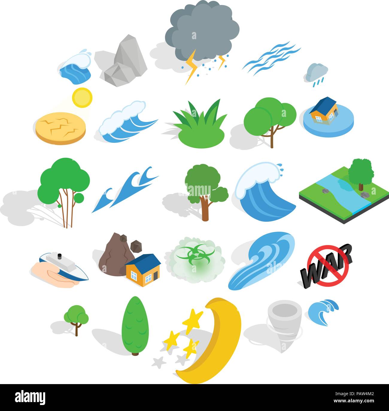Disaster icons isometric 3d hi-res stock photography and images - Alamy