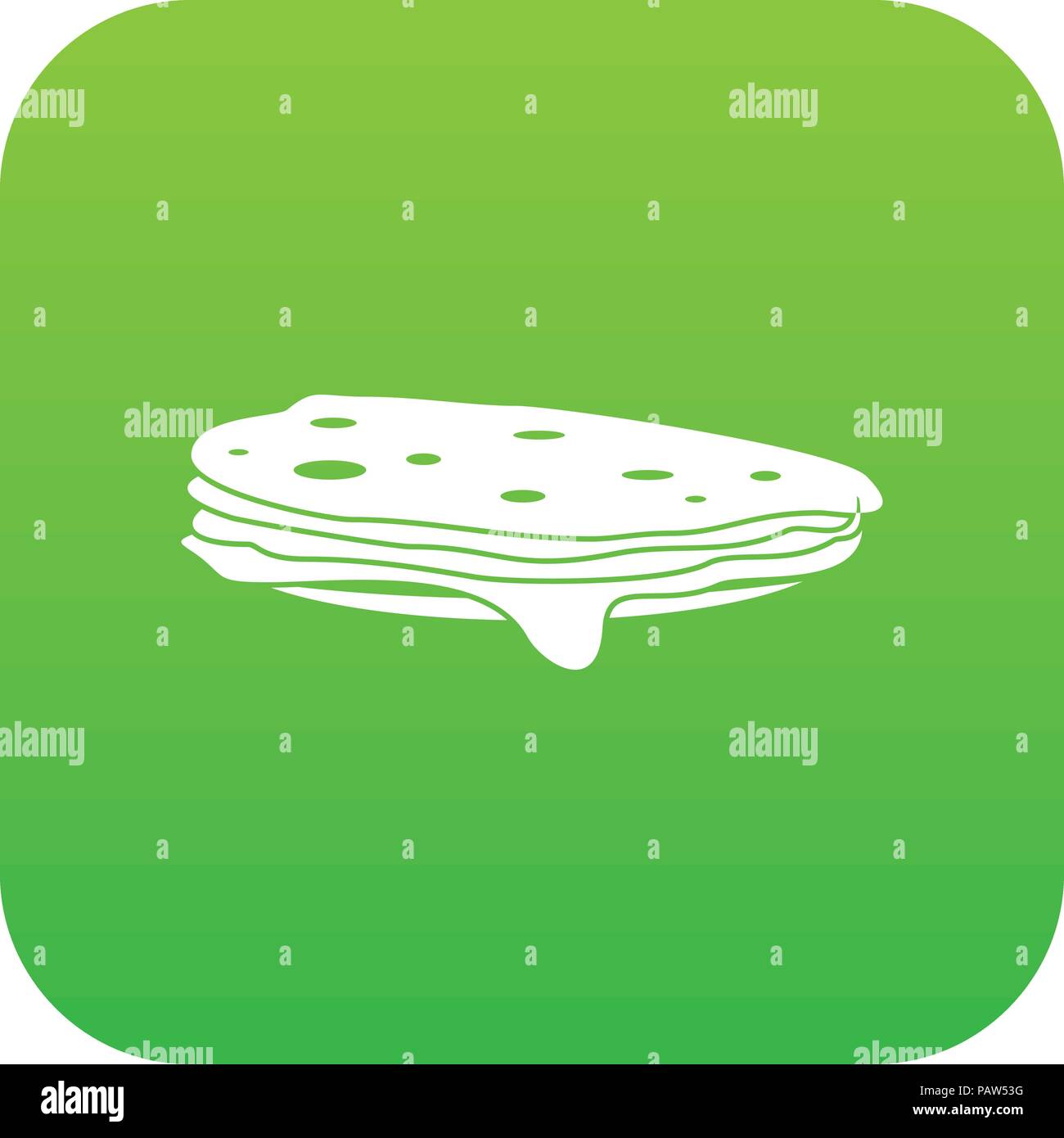 Stack of pancakes icon digital green Stock Vector Image & Art - Alamy