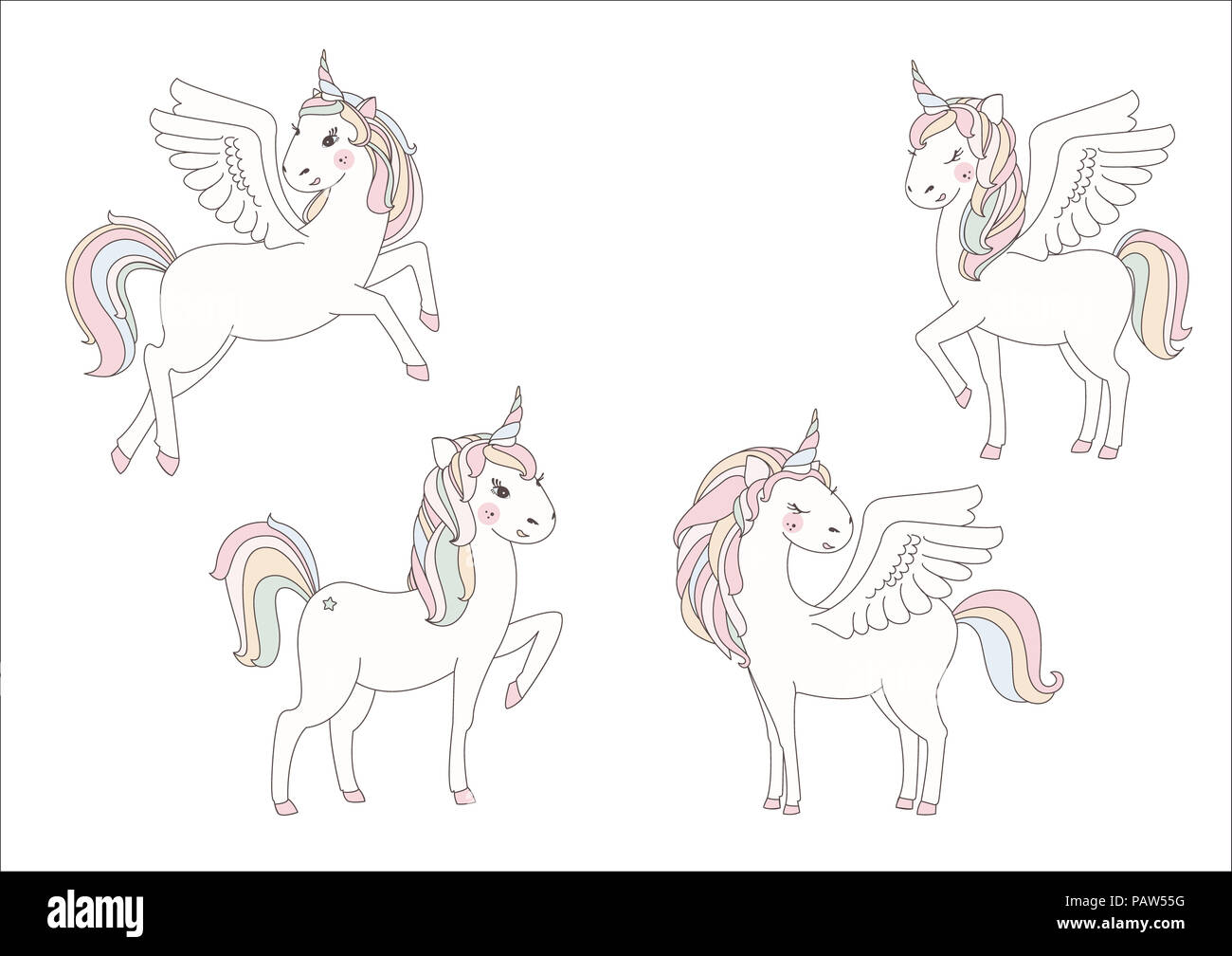 https://c8.alamy.com/comp/PAW55G/unicorn-sweet-cute-illustration-magic-fantasy-design-cartoon-rainbow-animal-isolated-horse-fairytale-unicorn-print-poster-PAW55G.jpg